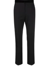 Sandro Noam Straight-leg Mid-rise Stretch Recycled Polyester-blend Trousers In Noir / Gris