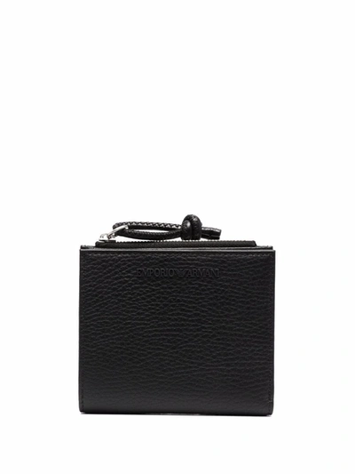 Emporio Armani Pebbled-effect Leather Wallet In 黑色