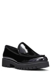 Donald Pliner Patent Platform Loafer In Black / Blk