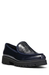 Donald Pliner Patent Platform Loafer In Navy / Nvy