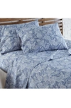 Southshore Fine Linens Perfect Paisley Printed Sheet Set In Blue W/ White Paisley