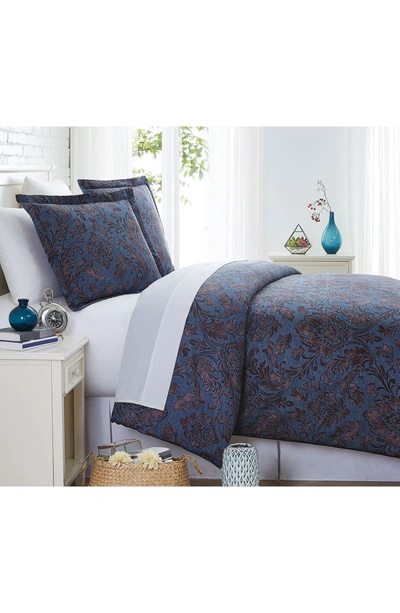 Southshore Fine Linens Premium Collection 300-thread Count Duvet Set In French Garden Indigo Blue