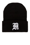 R13 Embroidered Ribbed-knit Beanie In Black
