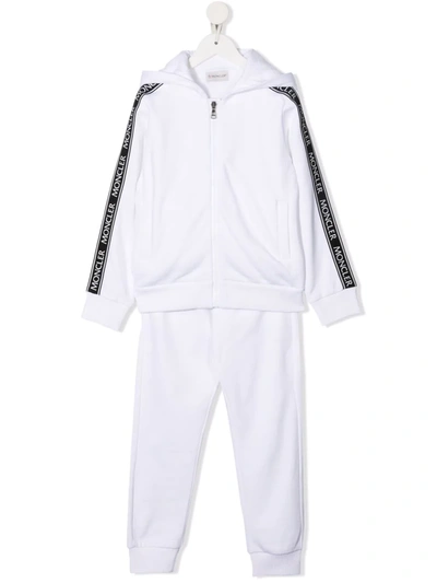 Moncler Kids' Logo-stripe Tracksuit Set In White