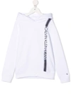Calvin Klein Sprayed Stripe Logo-print Hoodie In White