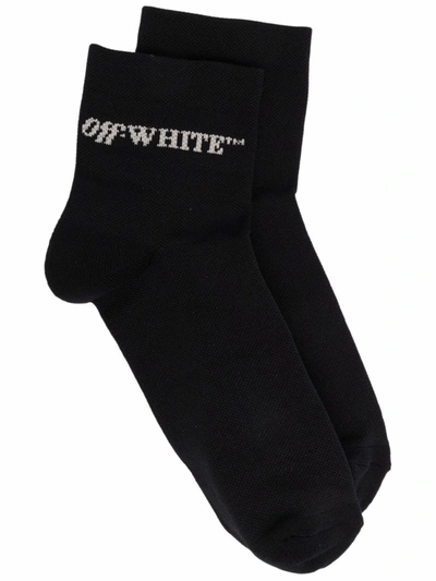 Off-white Logo Ankle Socks In Black