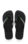 Havaianas Brazil Logo Flip Flop In Black/ Black