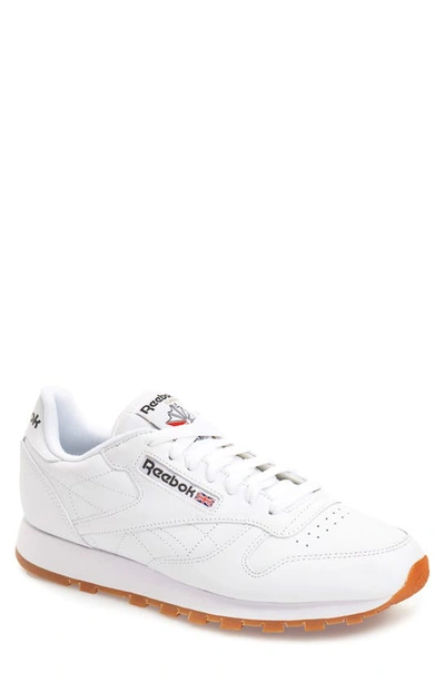 Reebok White Leather Classic Trainers In White/gum