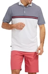 MIZZEN + MAIN WILSON TRIM FIT BLOCK STRIPE PERFORMANCE POLO,1KS-0268