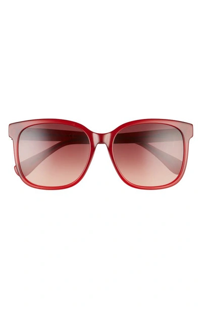Max Mara 57mm Gradient Square Sunglasses In Red/ Brown