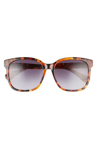Max Mara 57mm Gradient Square Sunglasses In Havana/ Gold/ Smoke