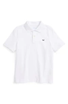 Vineyard Vines Kids' Pique Cotton Polo In White Cap