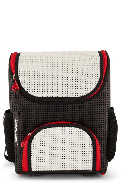 Light Plus Nine Kids' Light+nine Perforated Backpack In Red/black