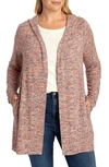 Adyson Parker Jacquard Hooded Tie Front Cardigan In Cayenne Powder Combo