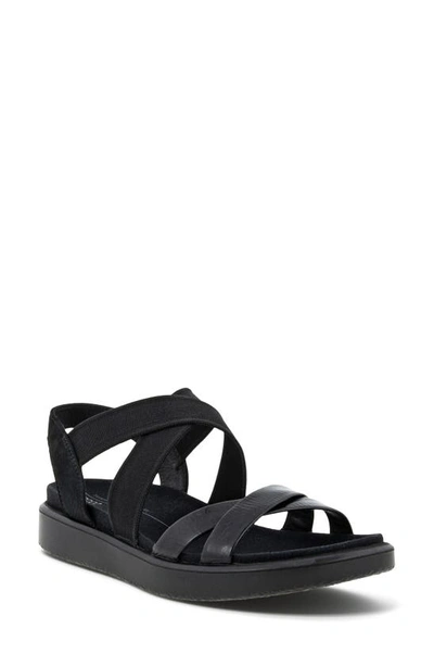 Ecco Flowt Strappy Sandal In Black Leather