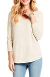 Nic + Zoe Vital V-neck Sweater In Putty