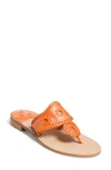 Jack Rogers Women's Jacks Leather Thong Slide Sandals In Tangerine/ Tangerine