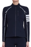 Thom Browne Compression Zip-up 4-bar Jacket In Navy