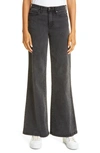 Nicole Miller Hand Brushed Flare Jeans In Black
