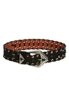 Etro Rivet-embellished Suede Belt In Black