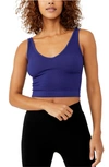 Free People Intimately Fp Solid Rib Brami Crop Top In Iris