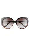 Loewe 57mm Oversize Cat Eye Sunglasses In Black/brown