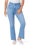 Paige Colette Raw Hem High Waist Crop Flare Jeans In Folk Distressed Freehand Hem