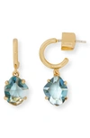 Kate Spade Treasure Trove Crystal Drop Huggie Hoop Earrings In Blue