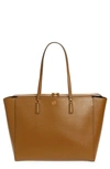 Tory Burch Robinson Leather Tote In Bistro Brown