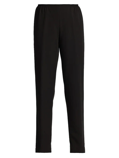 Caroline Rose Women's Travel Gabardine Slim Pants In Black