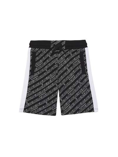 Givenchy Kids' Little Boy's & Boy's Bermuda Chain-print Sweat Shorts In Black White