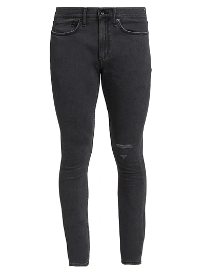 Rag & Bone Aero Distressed Skinny Jeans In Grey