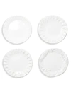 Vietri Incanto Stone 4-piece White Assorted Canape Plates Set