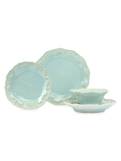 Vietri Incanto Stone 4-piece Aqua Lace Dinnerware Set