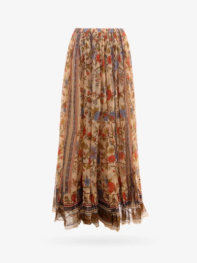 Mes Demoiselles Long Skirt With Floral Print In Multicolor