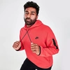 Nike Men's Sportswear Tech Fleece Ribbed Hoodie In Lobster