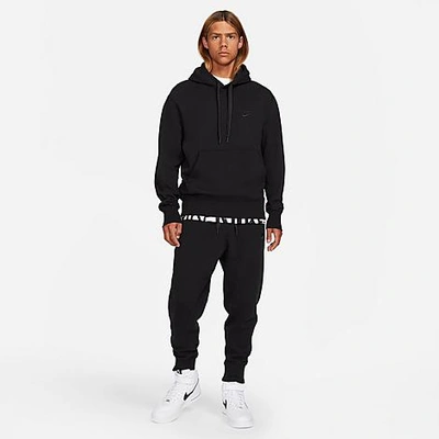 Nike Men's Sportswear Classic Fleece Pullover Hoodie In Black/off Noir
