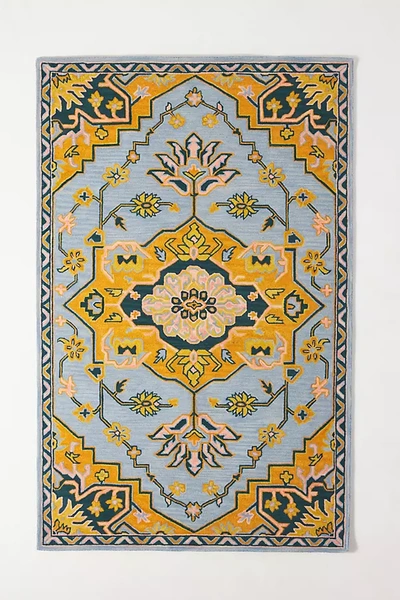 Anthropologie Tufted Caro Rug By  In Blue Size 8 X 10 In Blue