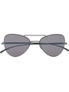 Mykita X Maison Margiela Pilot-frame Sunglasses In Black