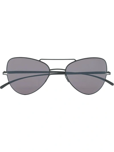 Mykita X Maison Margiela Pilot-frame Sunglasses In Black