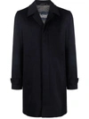 Herno Funnel Neck Zip-up Coat In Blau