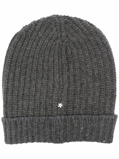 Lorena Antoniazzi Ribbed-knit Wool-blend Beanie In Grau