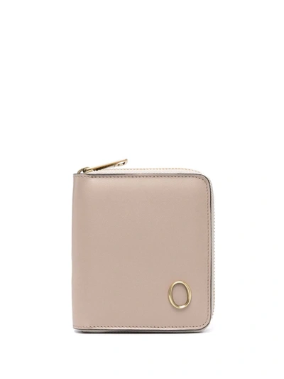 Orciani Logo-plaque Leather Wallet In Nude