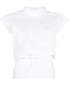 Mm6 Maison Margiela Layered-detail T-shirt In Weiss