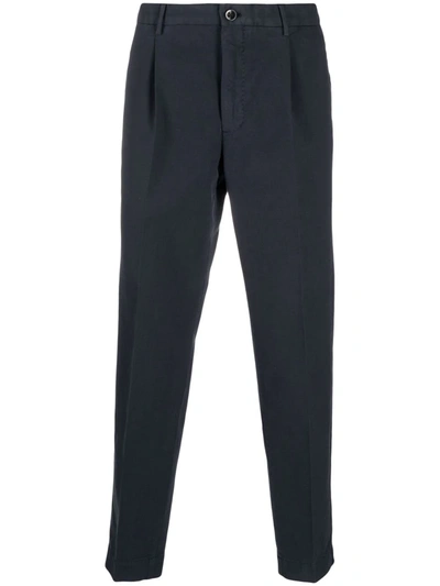 Incotex Slim-cut Cotton-blend Trousers In Blu