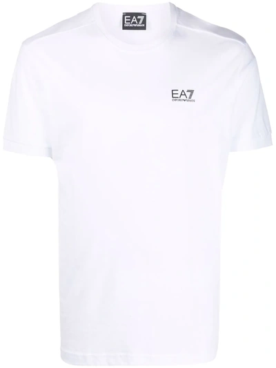 Ea7 Crew Neck Eagle Logo T-shirt In White