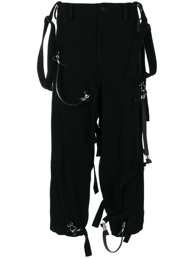 Yohji Yamamoto Suspender-strap Trousers In 黑色