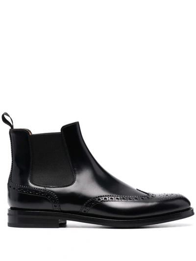 CHURCH'S CHARLIZE BROGUE-DETAIL CHELSEA BOOTS