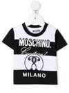 MOSCHINO STRIPED LOGO PRINT T-SHIRT