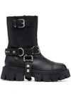 Philipp Plein Iconic Plein Studded Chunky Boots In Black